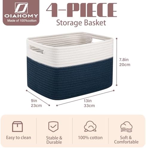 OIAHOMY 4 Pack Storage Basket, Closet Organizer - Image 2