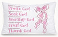 Pink Coquette Bow God Christian 12x20 Pillow Cover, Preppy Bible Scripture by Unknown