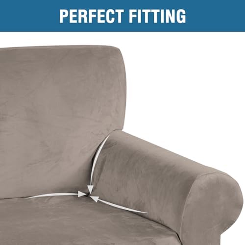 H.VERSAILTEX Stretch Velvet Loveseat Covers - Image 4