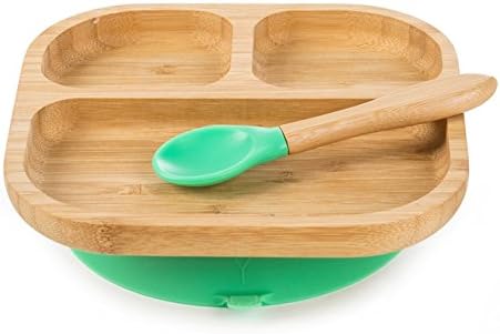 Baby Toddler Stay Put Dish, Kids Suction Plate, Bamboo Cute Tableware by Unknown