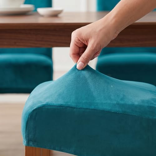 Deisy Dee Stretch XL/Oversized Extra Large Velvet Dining Room Chair Covers - Image 5