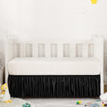 Black Satin Crib Bed Skirt by Counfeisly