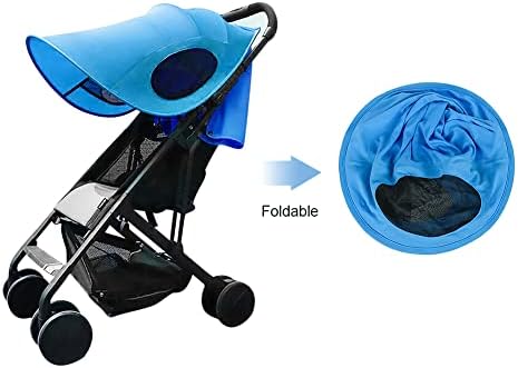 Baby Stroller Sun Shade Sun Rain Shade Blackout Blind Canopy Cover - Image 3
