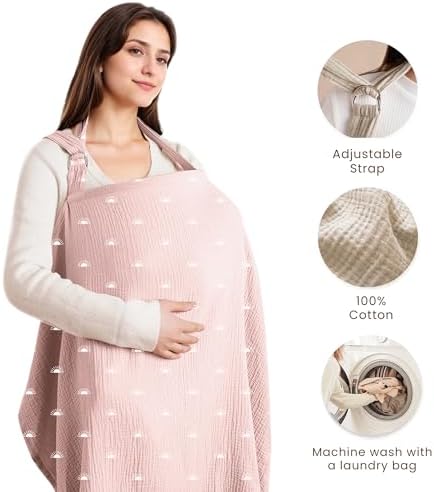 Konssy Muslin Nursing Cover Up for Breastfeeding - Image 2