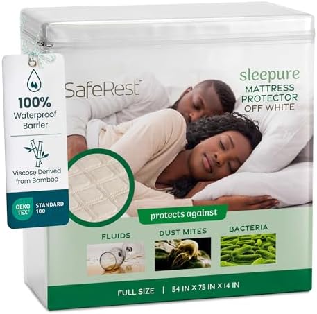 SafeRest Sleepure Waterproof Mattress Protector Full Size by SafeRest