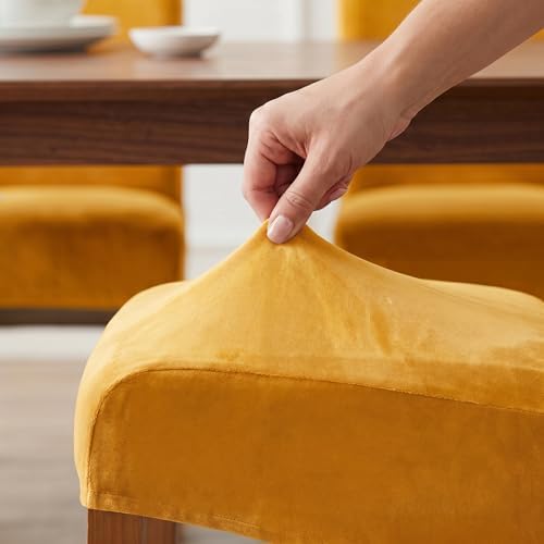 Deisy Dee Stretch XL/Oversized Extra Large Velvet Dining Room Chair Covers - Image 5