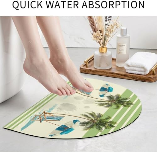 Half Circle Bath Mat Summer Beach Umbrella Chair Semicircular Doormat Non Slip - Image 4