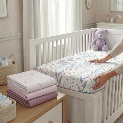4 Pack Bassinet Sheets, Compatible - Image 5
