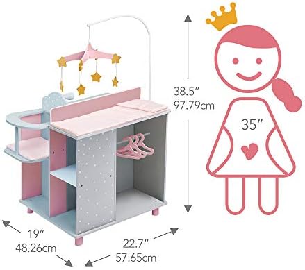 Olivia's Little World 6-in-1 Wooden Baby Doll Changing Station - Image 4