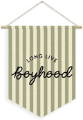 Boys Room Decor, Long Live Boyhood Boy Nursery Linen Canvas Banner by Unknown