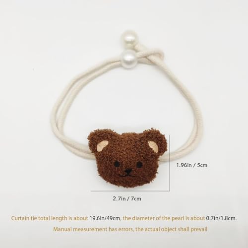 Brown Bear Curtain Tiebacks 2 Pack, Adjustable No-Drill Rope Ties - Image 2