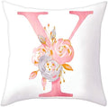 Throw Pillow Covers Alphabet Decorative Pillow Cases ABC Letter Flowers Cushion by Eanpet