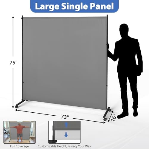 Large Single Panel Room Divider, Thickened Fabric Partition Wall - Image 2