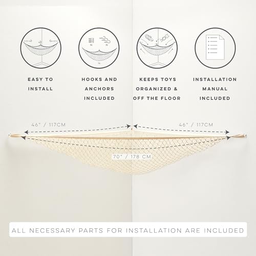 3 Sprouts Stuffed Animal Hammock, Includes Anchors & Hooks - Image 2