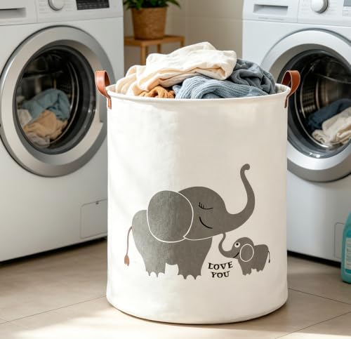 CLOCOR Collapsible Round Storage Bin, Large Storage Basket, Clothes Laundry - Image 3