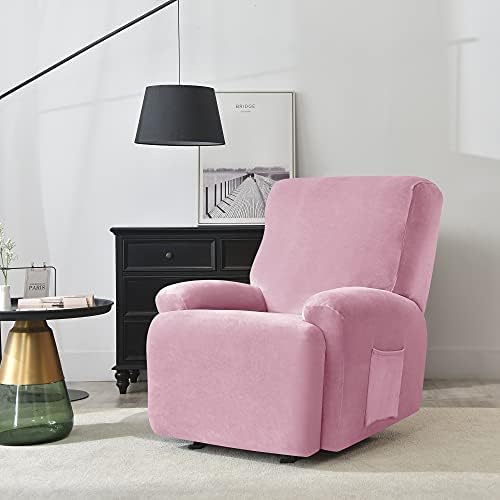 Stretch Recliner Chair Covers, 4-Piece Ultra Soft Velvet Recliner Slipcovers - Image 2