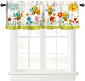 Kids Cartoon Bee Valance Curtain Children's Colorful Cute Forest Plants Flowers by AAVEUP