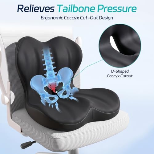 Seat Cushion & Back Support for Tailbone and Lower Back Relief - Image 4