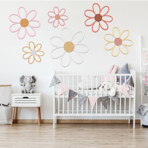 Thyle 6 Pcs Daisy Wall Decor Wooden Flower - Image 5