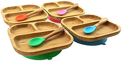 Baby Toddler Stay Put Dish, Kids Suction Plate, Bamboo Cute Tableware - Image 3