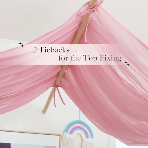 NICETOWN Pink Bed Canopy for Nursery, 1 Panel - Image 2