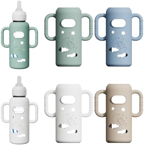 4 Pack Silicone Sleeves for Dr Brown's Glass Bottles, Drop Protection Bottle by Cathill
