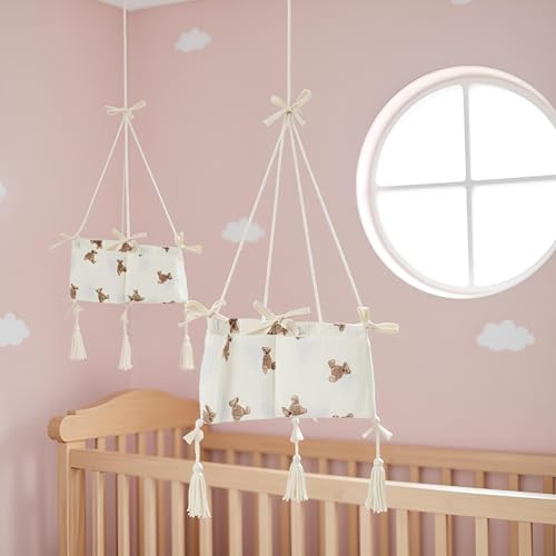 White Bedside Hanging Bags Milk Bottle Bib-Storage Crib Organizer Baby - Image 2