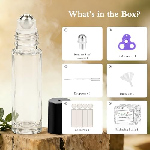 PrettyCare 4 Pack, 10 ml Essential Oil Roller Bottles - Image 2