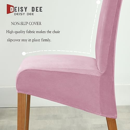 Deisy Dee Stretch XL/Oversized Extra Large Velvet Dining Room Chair Covers - Image 4