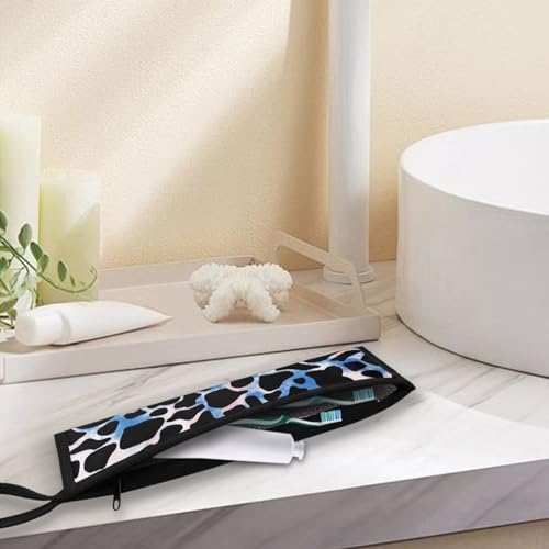 Blue Tie Dye Cow Reusable Travel Tableware Carrying Bag Storage Case Cutlery - Image 5