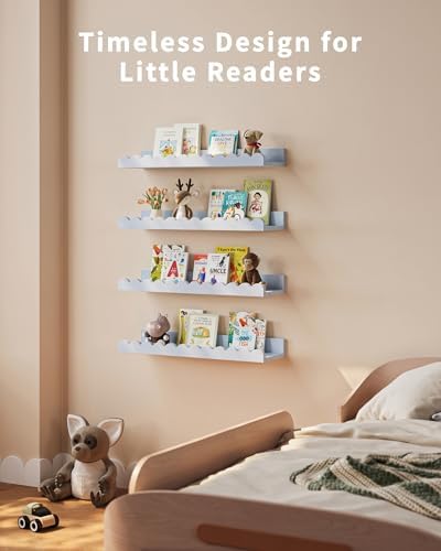 Shario Nursery Book Shelves, Scalloped Shelves, Wall Book Shelves - Image 5