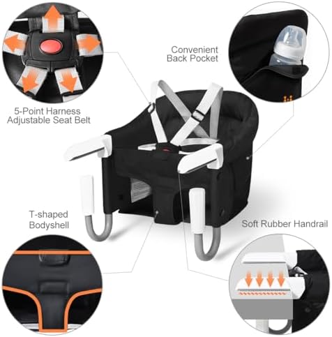 MTWML Hook On High Chair, Collapsible Portable Table Seat - Image 3