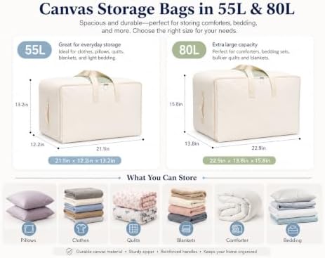 Soft Canvas Storage Bags for Comforter Bedding - Image 2