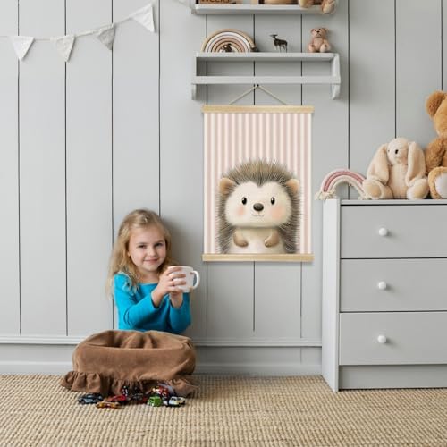 You found a duck Cute Little Hedgehog Wall Art Decor, Nordic Woodland Animal - Image 3