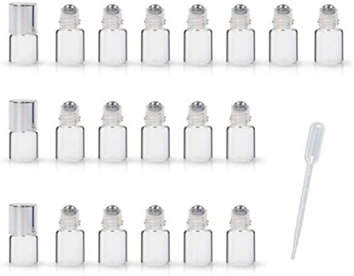20 Pack Set 1ML Mini Sample Roll Glass Bottles by ZbFwmx