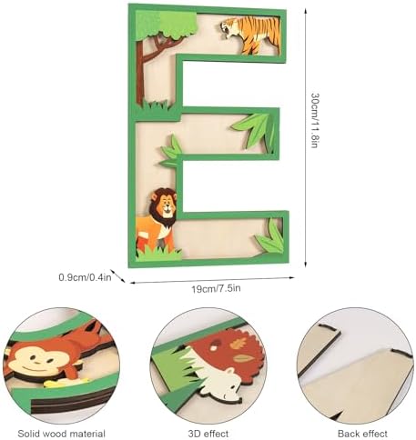 3D Layered Safari Nursery Wooden Letters - Image 3