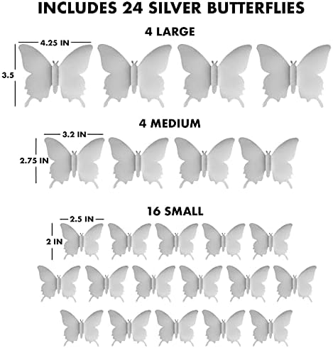 Silver Butterfly Wall Decals - Image 4