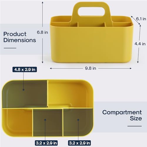 Multiuse Caddy Organizer with Handle, Portable Divided Plastic Tote Bin - Image 5