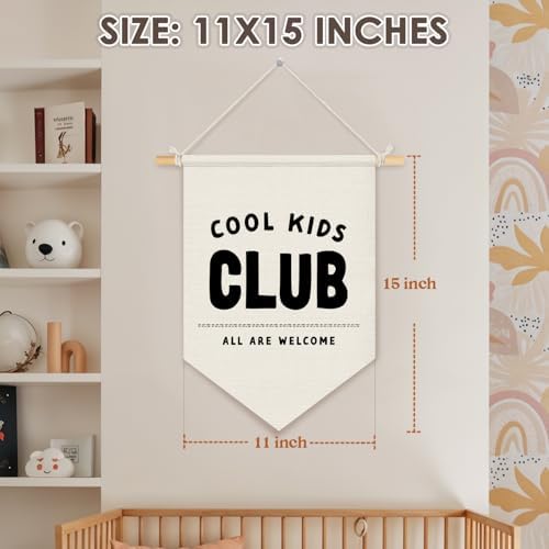 Wheatwin Playroom Decor, Cool Kids Club Pennant Flag Banner, Play Room Wall - Image 7