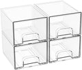 4.4" Tall Small Clear Acrylic Stackable Storage Drawers by Yieach