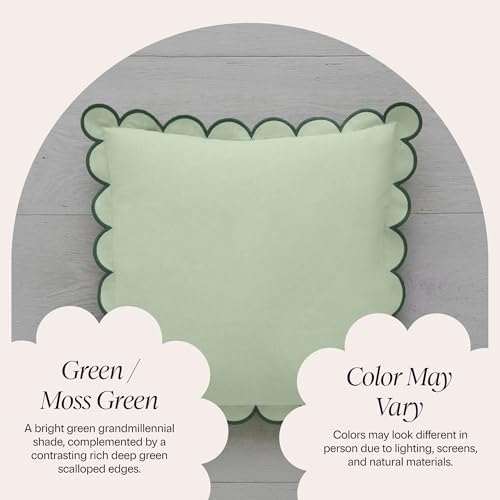 BEBE BASK Scalloped Pillow Cover Set of 2, Cotton - Image 5