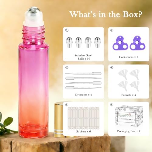 PrettyCare 24 Pack, 10 ml Essential Oil Roller Bottles - Image 2