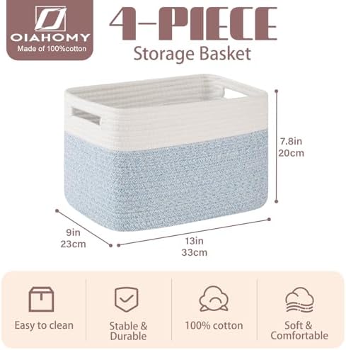 OIAHOMY 4 Pack Storage Basket, Closet Organizer - Image 2