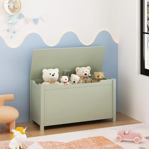 Kids Toy Box Chest, Large Wooden Storage Trunk Bench - Image 7