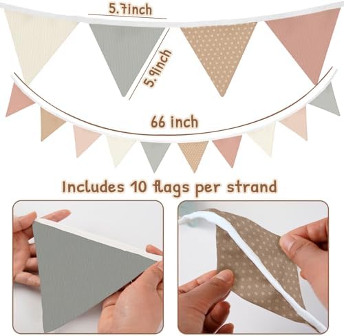 Lacama Nursery Decor Boho Pennant Banner Flags, Toddler Girl Room Decor - Image 3
