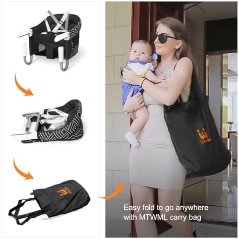 MTWML Hook On High Chair, Collapsible Portable Table Seat - Image 4
