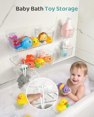 Bath Toy Storage Organizer 2+2 Pack, Bath Toy Holder - Image 2