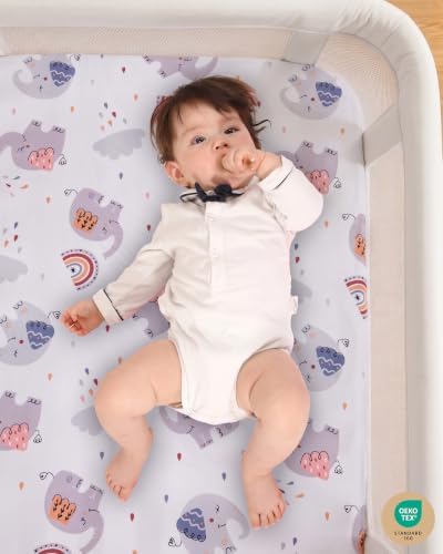 Pack and Play Sheets Fitted, Mini Crib Sheets 38x26 Inch - Image 4