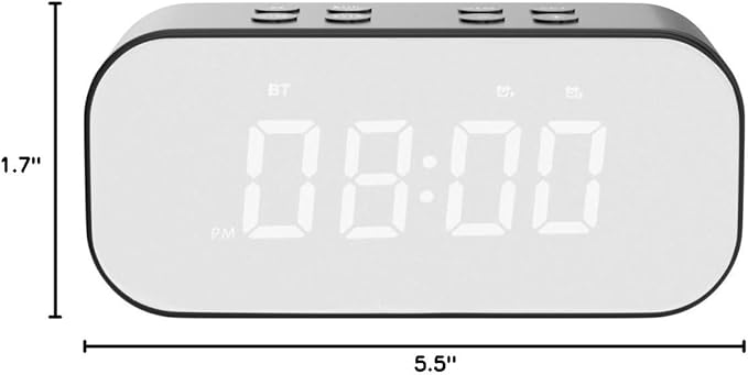 AFK Alarm Clock for Bedroom/Office,Digital Clock with Bluetooth Speaker,Small Alarm Clock for Heavy Sleepers Adults,Teens,Kids.