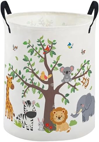 ESSME Kids Laundry Basket, Animal Hamper Collapsible Canvas Waterproof Storage by ESSME